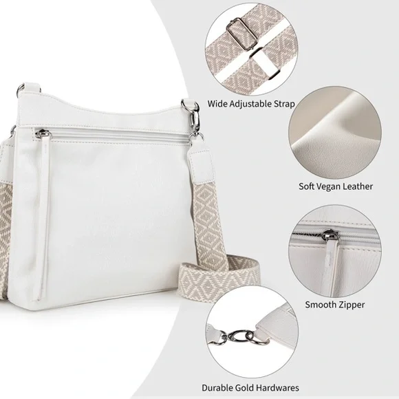 Woman’s Elegant White Crossbody Bag - Picture 4 of 6